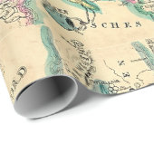 アンティークヴィンテージドイツヨーロッパ地図 ラッピングペーパー (ロールコーナー)
