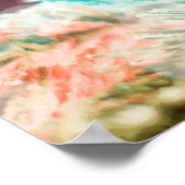 アンティークヴィンテージバレンタインハートインレッドベミン ポスター (角)