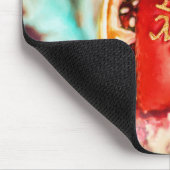 アンティークヴィンテージバレンタインハートインレッドベミン マウスパッド (コーナー)