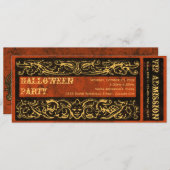 アンティークヴィンテージビクトリアンハローウィンパーティチケット 招待状 (正面/裏面)