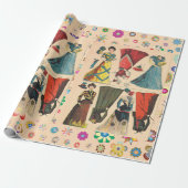 アンティークヴィンテージビクトリアン紙ドレス付き人形 ラッピングペーパー (アンロールド)