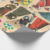 アンティークヴィンテージビクトリアン紙ドレス付き人形 ラッピングペーパー (角)