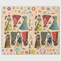 アンティークヴィンテージビクトリアン紙ドレス付き人形