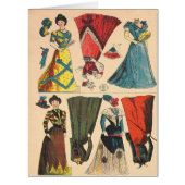 アンティークヴィンテージビクトリアン紙人形の衣服セット (正面)