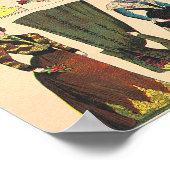 アンティークヴィンテージビクトリアン紙人形の衣服セット ポスター (角)