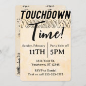 アンティークヴィンテージビッグゲームボウルゲームサッカーパーティー 招待状 (正面/裏面)