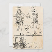 アンティークヴィンテージビッグゲームボウルゲームサッカーパーティー 招待状 (裏面)