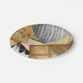 アンティークヴィンテージピアノ鍵及び楽譜 ペーパープレート (アングル)