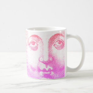 アンティークヴィンテージピンクサン顔 コーヒーマグカップ
