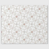 アンティークヴィンテージピンクローズと金ゴールドスワーズ ラッピングペーパー (フラット)