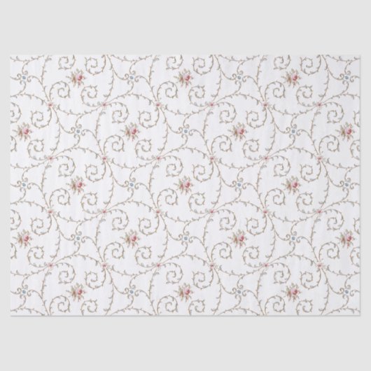 アンティークヴィンテージピンクローズと金ゴールドスワーズ 薄葉紙 (正面)