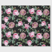 アンティークヴィンテージピンクローズアンドオーランズパターン ラッピングペーパー (フラット)