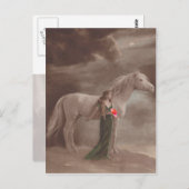 アンティークヴィンテージファンタジーナイトドリーム馬はがき ポストカード (正面/裏面)