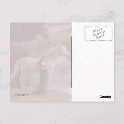 アンティークヴィンテージファンタジーナイトドリーム馬はがき ポストカード (裏面)