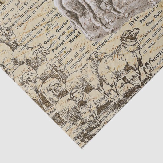 アンティークヴィンテージファームアニマルエフエメラベージュ 薄葉紙 (詳細)