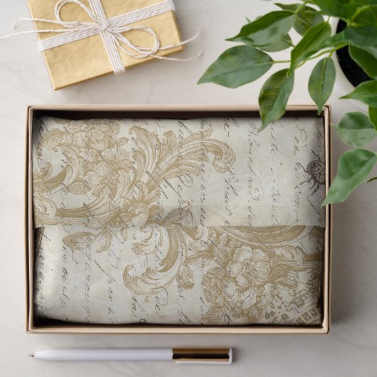 アンティークヴィンテージフランスのファッションエフェラベージュ 薄葉紙 (ギフト)