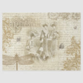 アンティークヴィンテージフランスのファッションエフェラベージュ 薄葉紙 (正面)