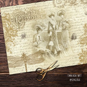 アンティークヴィンテージフランスのファッションエフェラベージュ 薄葉紙