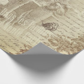 アンティークヴィンテージフランスのファッションEphemeraスクリプト ラッピングペーパー (角)