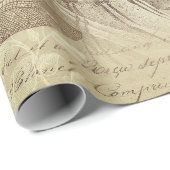 アンティークヴィンテージフランスのファッションEphemeraスクリプト ラッピングペーパー (ロールコーナー)