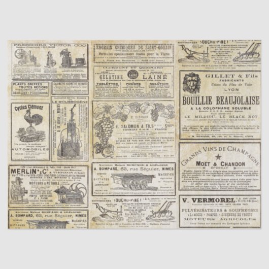 アンティークヴィンテージフランスの園芸アッドエフエメラ 薄葉紙 (正面)