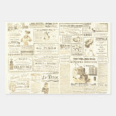 アンティークヴィンテージフランスのadsエフェメラ ラッピングペーパーシート (正面)