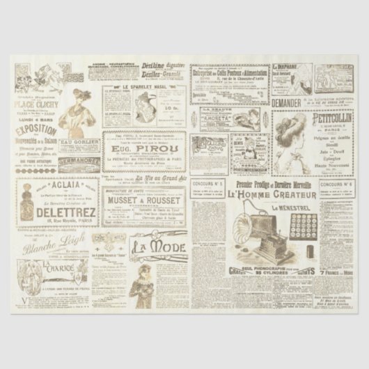 アンティークヴィンテージフランスのadsエフエマベージュ 薄葉紙 (正面)