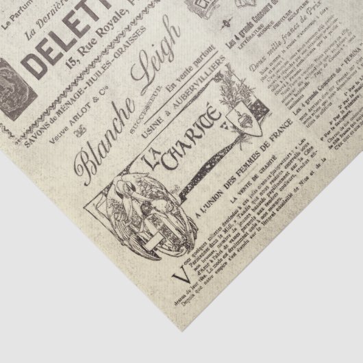 アンティークヴィンテージフランスのadsエフエマベージュ 薄葉紙 (詳細)