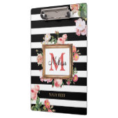 アンティークヴィンテージフローラストライプ&モノグラム クリップボード (左)