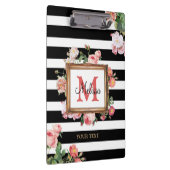 アンティークヴィンテージフローラストライプ&モノグラム クリップボード (右)