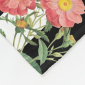 アンティークヴィンテージフローラストライプ&モノグラム フリースブランケット (角)