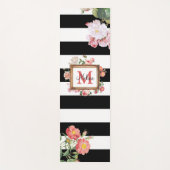 アンティークヴィンテージフローラストライプ&モノグラム ヨガマット (正面)