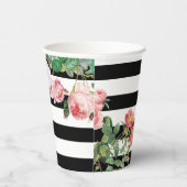 アンティークヴィンテージフローラストライプ&モノグラム 紙コップ (右)