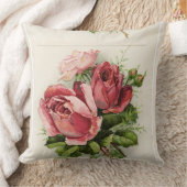 アンティークヴィンテージフローラバラ クッション (ブランケット)