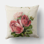 アンティークヴィンテージフローラバラ クッション (裏面)