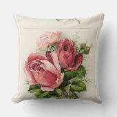 アンティークヴィンテージフローラバラ クッション (正面)