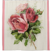 アンティークヴィンテージフローラバラ シャワーカーテン (正面)