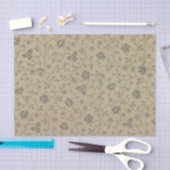 アンティークヴィンテージフローラ照合ティッシュペーパー 薄葉紙 (クラフト)