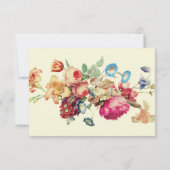 アンティークヴィンテージフローラ結婚式RSVPカード 出欠カード (裏面)