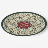 アンティークヴィンテージプレートのミュートされた休日トーン ペーパープレート (アングル)