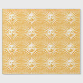 アンティークヴィンテージベージュオレンジイエローサン顔 ラッピングペーパー (フラット)