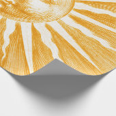 アンティークヴィンテージベージュオレンジイエローサン顔 ラッピングペーパー (角)