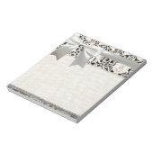 アンティークヴィンテージホワイトリネン及びレース ノートパッド (回転)