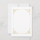 アンティークヴィンテージホワイト金ゴールドスクリプトムスリム結婚ズ サンキューカード (裏面)