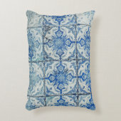 アンティークヴィンテージポルトガルのタイル模様 – Azulejo アクセントクッション (正面(垂直))