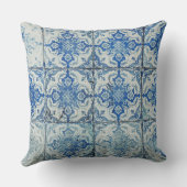 アンティークヴィンテージポルトガルのタイル模様 – Azulejo クッション (裏面)