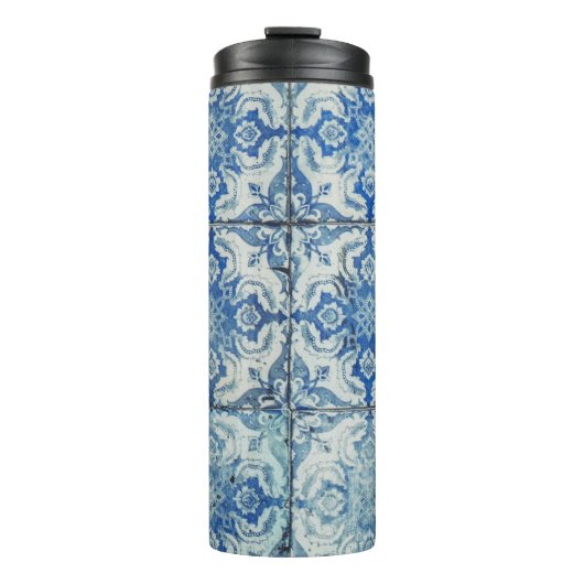 アンティークヴィンテージポルトガルのタイル模様 – Azulejo タンブラー (正面)