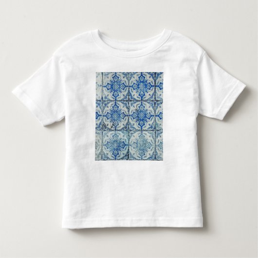 アンティークヴィンテージポルトガルのタイル模様 – Azulejo トドラーTシャツ (正面)