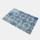 アンティークヴィンテージポルトガルのタイル模様 – Azulejo ドアマット (アングル)