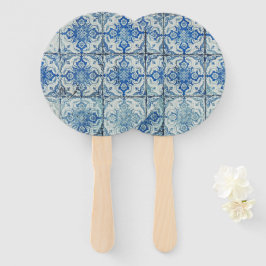 アンティークヴィンテージポルトガルのタイル模様 – Azulejo ハンドファン